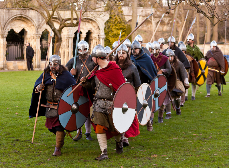 Viking reenactors at Jorvik Viking Festival