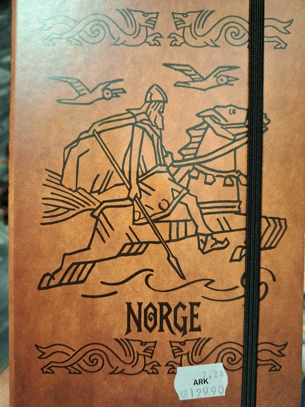 Notebook depicting Odin, Sleipnir, Huginn and Muninn