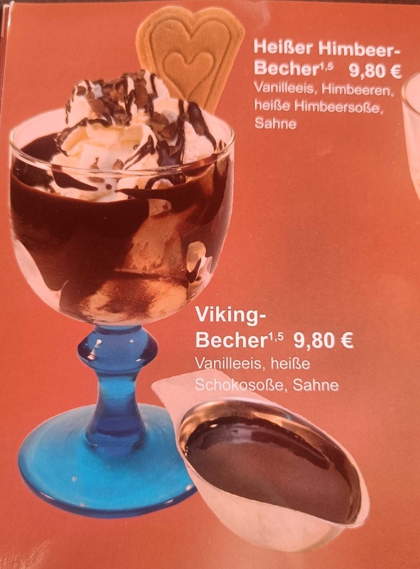 Advertisement for Icecream sold in a "Viking Becher" (Viking Mug)