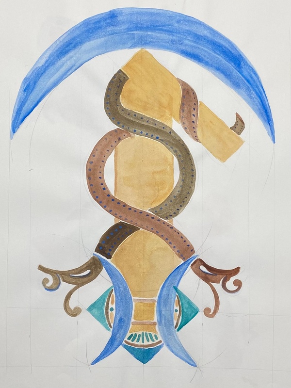 Artwork depicting Laguz rune