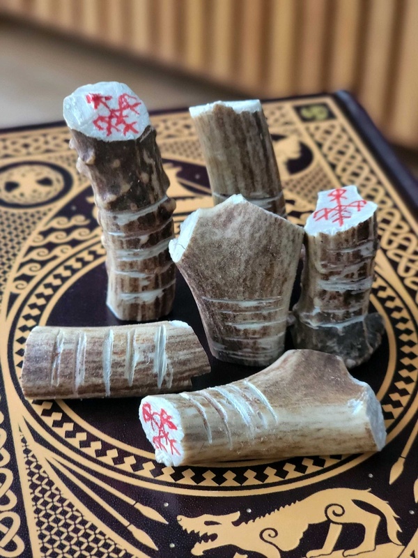 Viking Age inspired Antler Talismans with Wardruna symbol