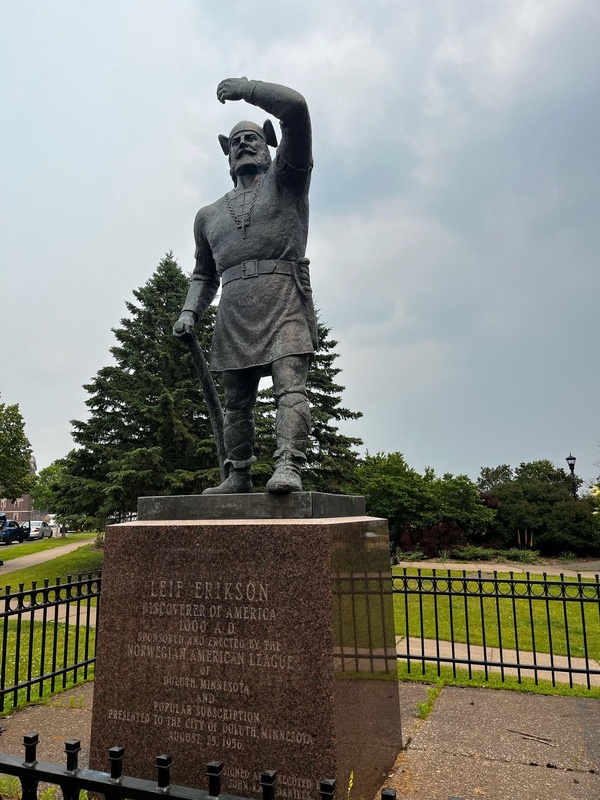 Statue of Leif Erikson in Duluth, Minnesota (USA)