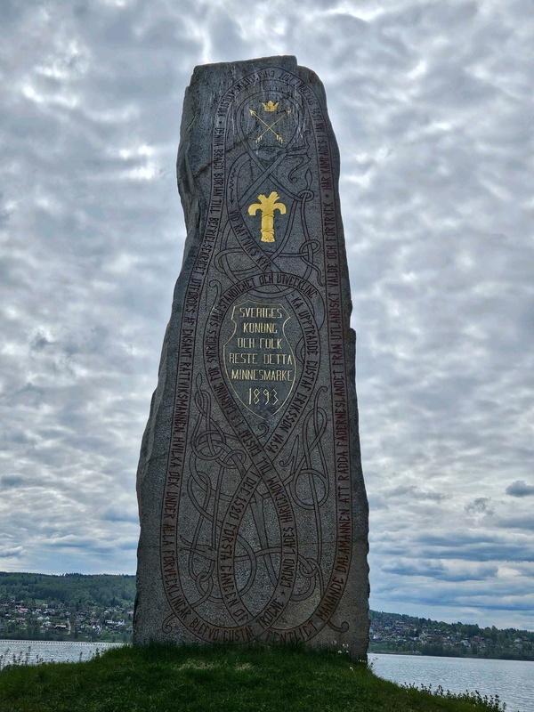 Vasastenen (Vasa Monument) by Lake Siljan in Dalarna (Sweden)