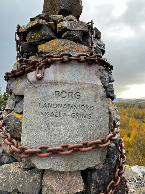 Plaque of Skalla-Grím's farm at Borg