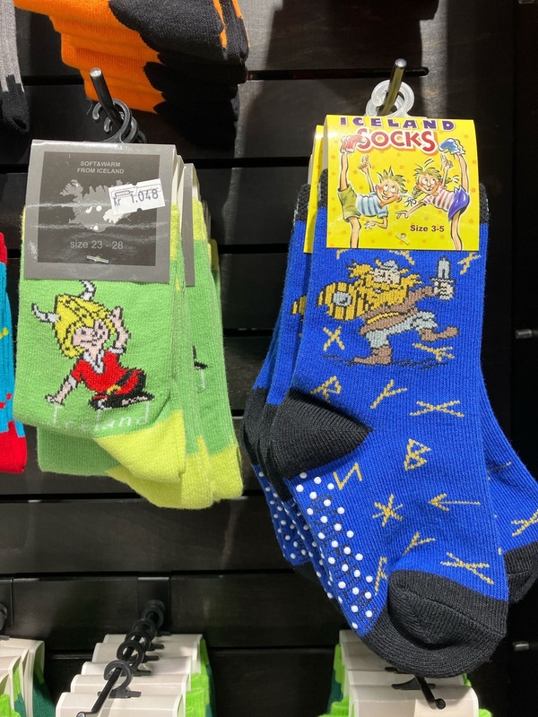 Children's socks with viking motive
