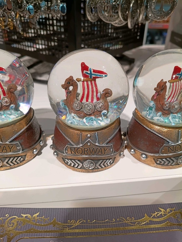Viking longship- snow globe.