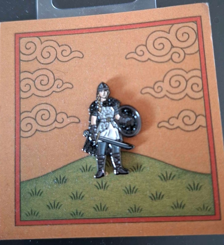 Shieldmaiden pin from the Yorkshire Museum gift shop (UK)