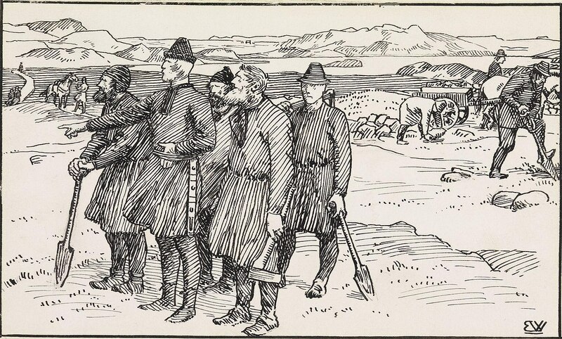 "Erling set his Thralls to Daywork" (E. Werenskiold)