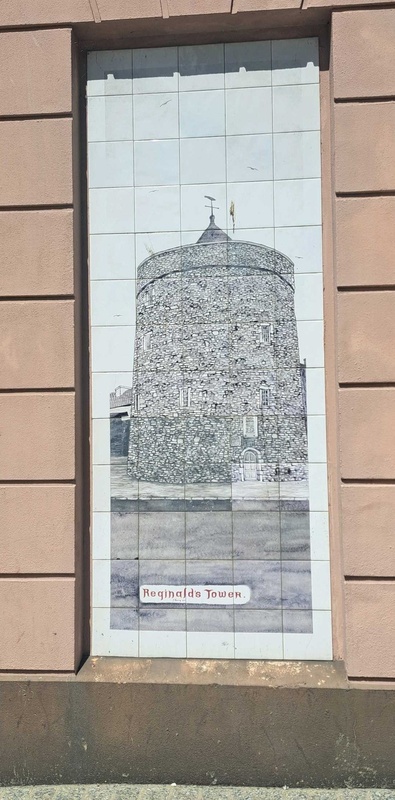 Drawing of Reginalds tower on tiles