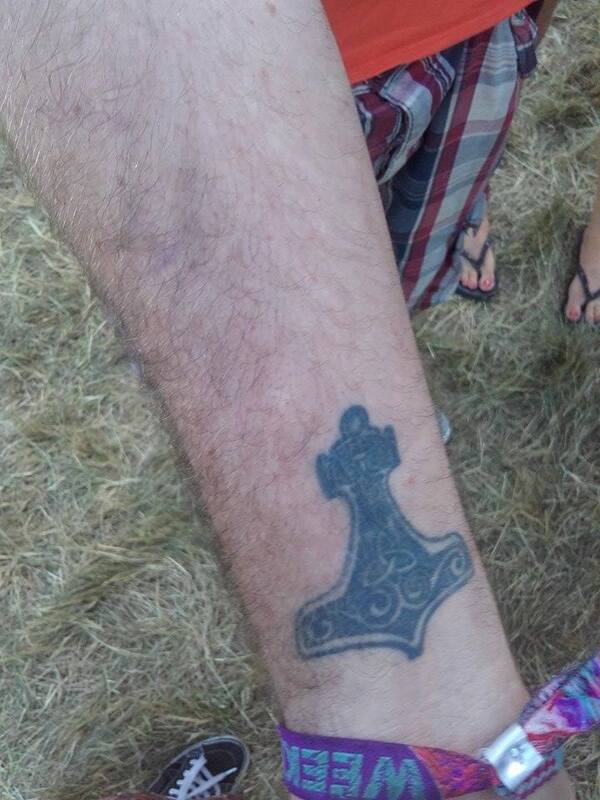 Tattoo of a Thor's hammer