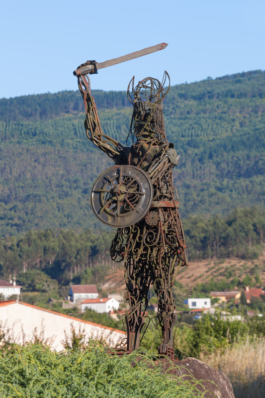 Statue in Catoira commemorating the Viking Invasion.