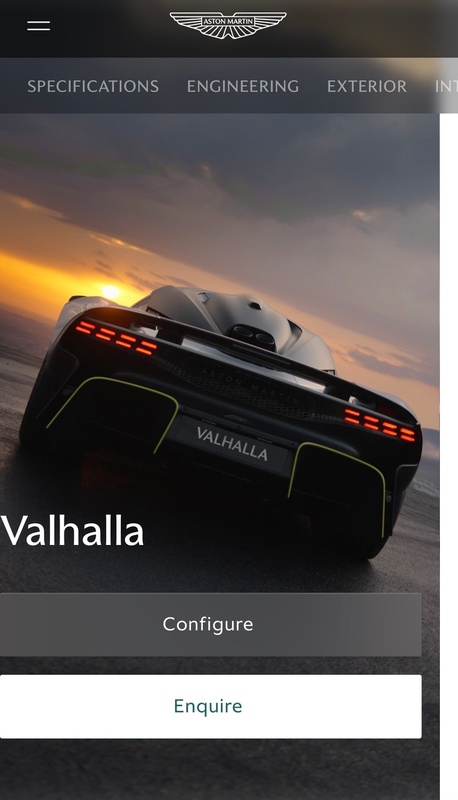 Aston Martin’s new supercar called “Valhalla.”