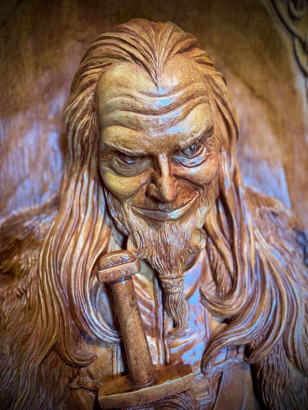 Loki sculpture in Walt Disney World theme park (Florida)