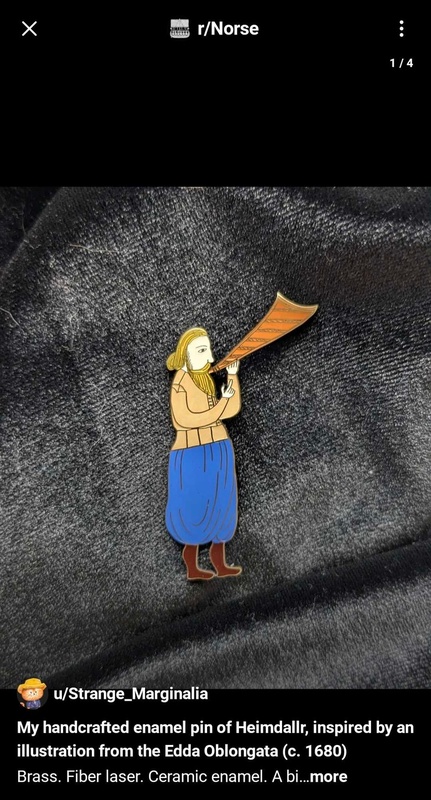 Enamel pin of Heimdall