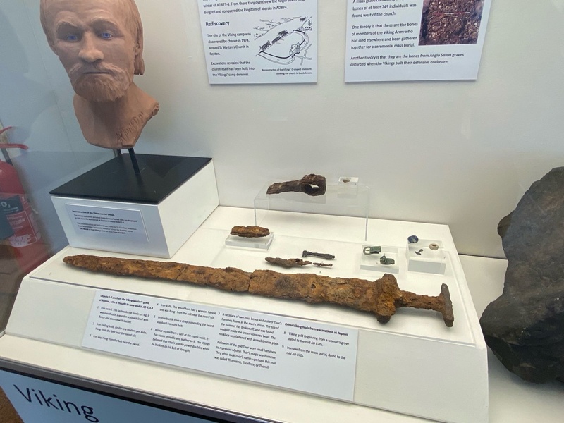 Artefacts gathered from a mass Viking grave at Repton