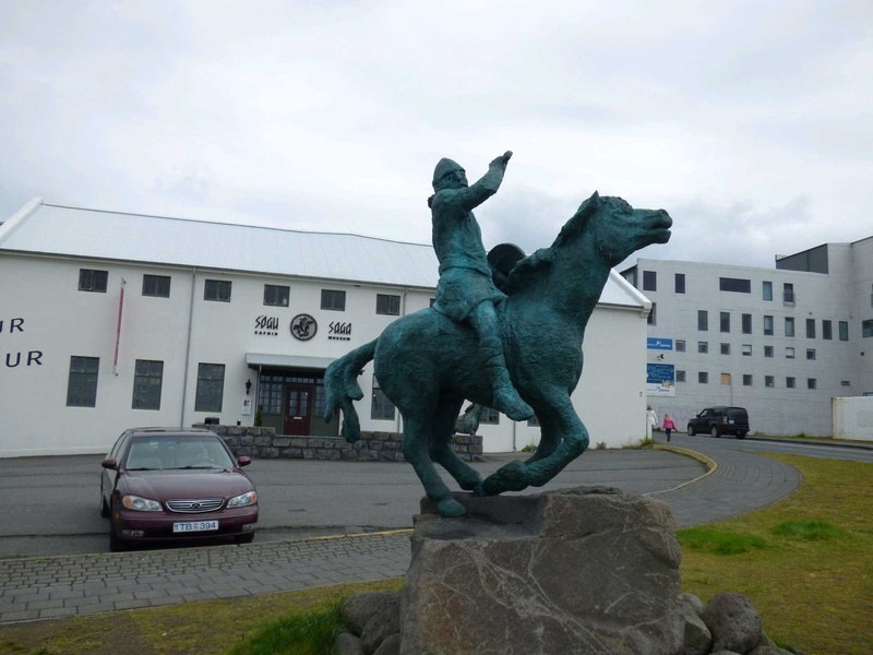 Statue of a Viking rider on a horse