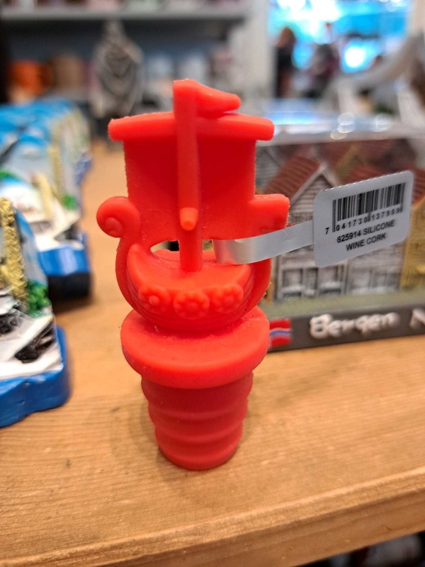 Wine bottle stopper shaped like a Viking ship