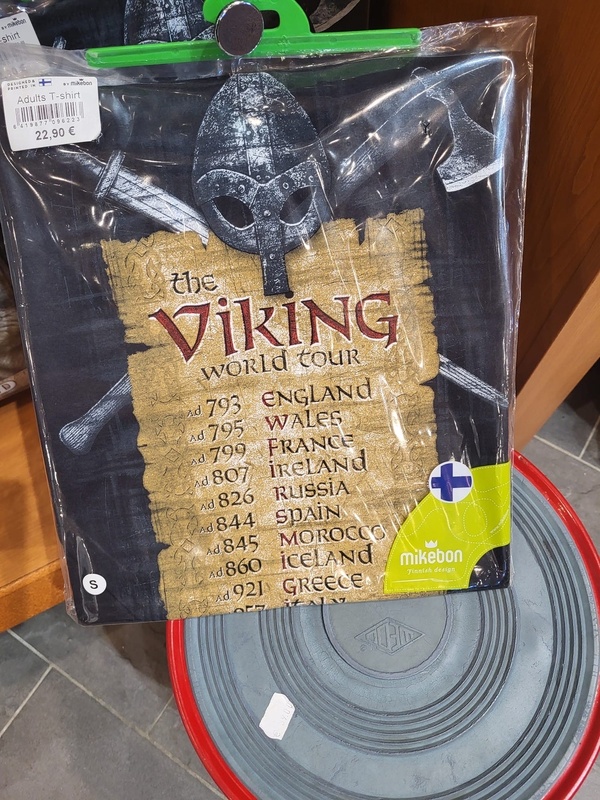 T-shirt from Mikebon about Viking Age activity with the style of a modern concert tour merchandise
