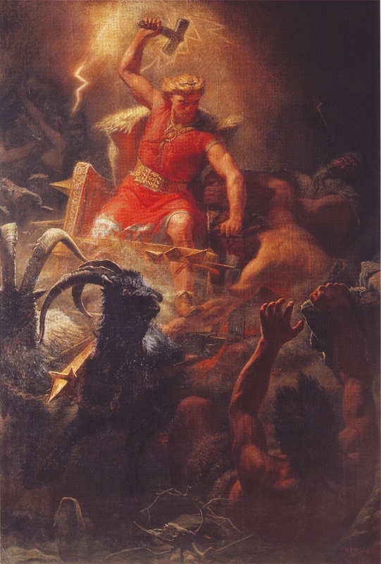 'Thor's Battle Against the Jötnar' (M. E. Winge)