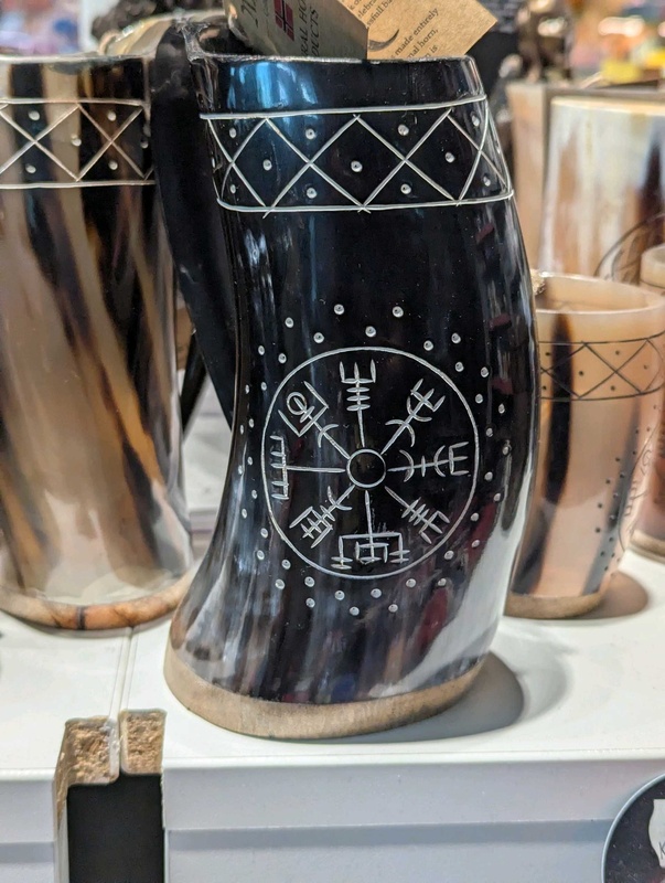 Viking-style drinking horn mug