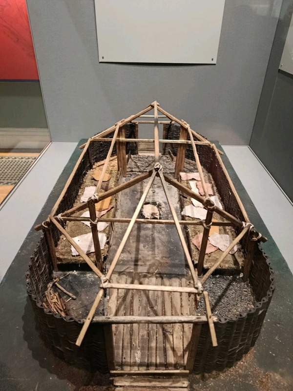 Miniature replica of Viking Age home.
