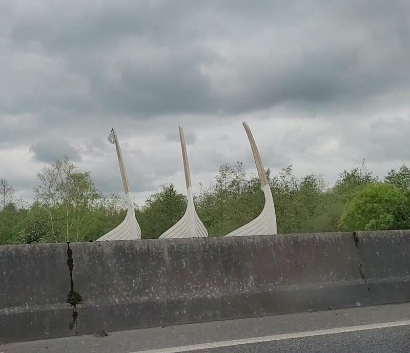 Viking ship sculpture