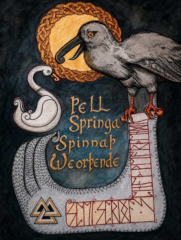 Notebook with several Norse and Viking related images on the cover