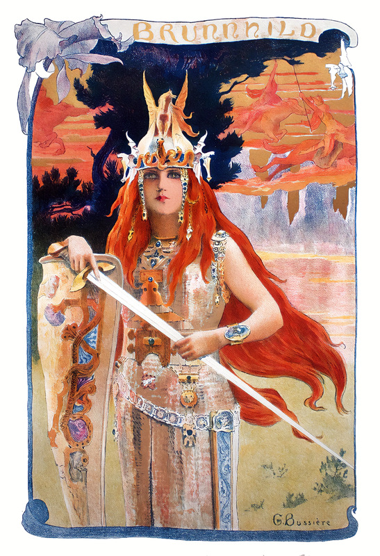 Lithograph of "Brünnhild" in L’Estampe Moderne (G. Bussière)