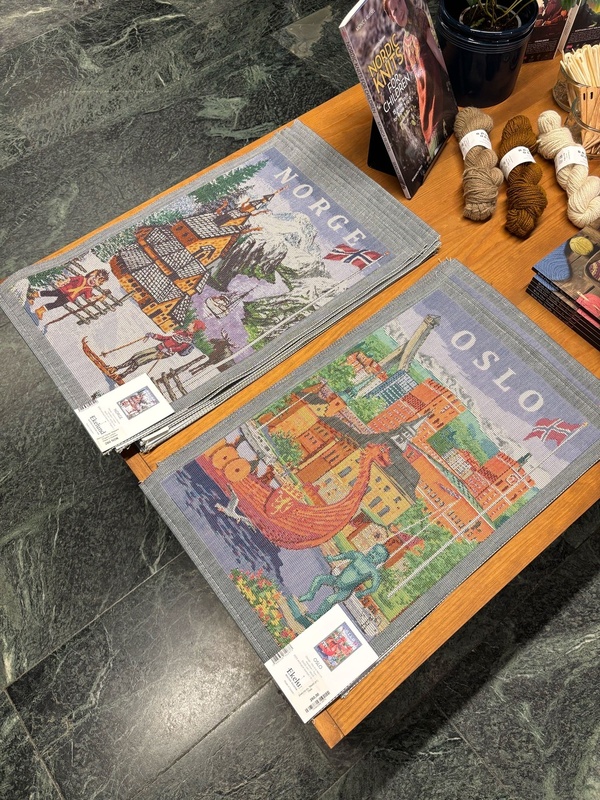 Tea-towels featuring Viking ship and stave church (Oslo)