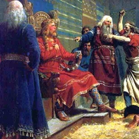 'Haakon the Good and the Farmers at the Mære Sacrifice' (P. N. Arbo)
