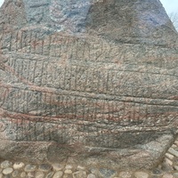 Jelling II Stone in its display case (Denmark)