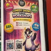 Improneuf- Poster advertising free comedy shows and improv workshops for students