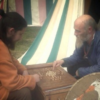 Viking reenactors playing hnefatafl