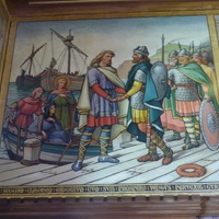 The young Edgar at Wearmouth on his way to Scotland by the artist H.W. Lonsdale