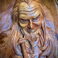 Loki sculpture in Walt Disney World theme park (Florida)