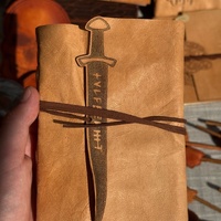 Handcrafted leather notebook with Ulfberht sword