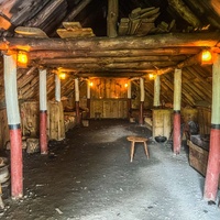 Interior of the old longhouse at Moorforge