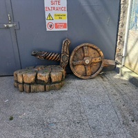 Large wooden replica of a Viking Sword and shield