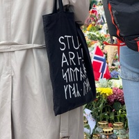 Totebag with text and runes