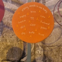 Textile piece from viking exhibition.