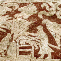Sacrificial scene on the Sora Hammar I picture stone