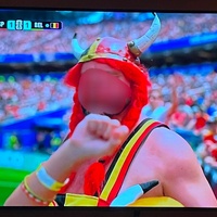 Belgian fan with horned helmet