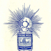 Historical advert for Viking milk, produced at the milk factory in Levanger, Norway.