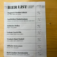 Beer menu with several Norse inspired names
