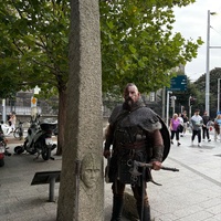 The Long Stone replica and the Dubh Linn Viking